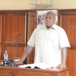 Agriculture Cabinet Secretary Mithika Linturi flags off 900,000 bags of fertilizer at the port of Mombasa on Thursday December 21 2023.