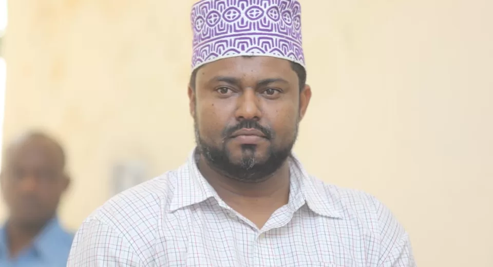 Mohammed Agade Ahmed in court for hearing of his Sh 1.8 M fraud case.