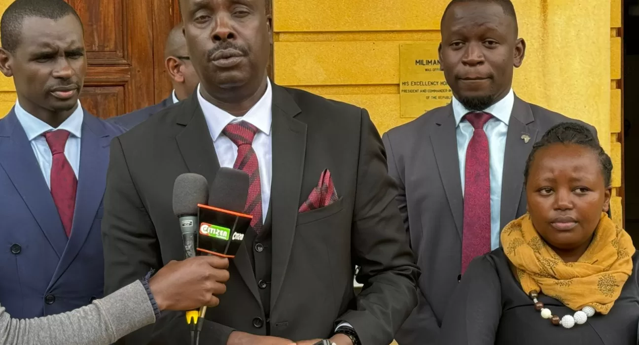 City Lawyers led by Danstan Omari and John Khaminwa pay tribute to late Judge David Majanja.