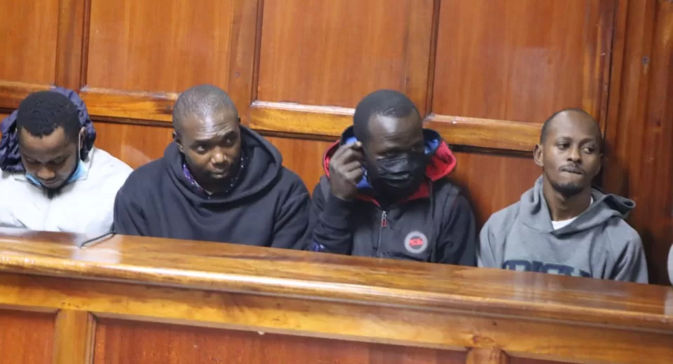 The suspects include Livingstone Ambai Munala, Dan Adero Okoth, who serves as an Assistant Security Officer at the Ministry of Lands, Nicholas Mukuna Ayela, Paul Muigai Kimani, Kennedy Mulatya, Patrice Josaya Tumbo, Emmanuel Matheka Mutuku, a casual labourer at the Ministry, and Leonard Clifford Wafula, a Printer II at the Government Press.
