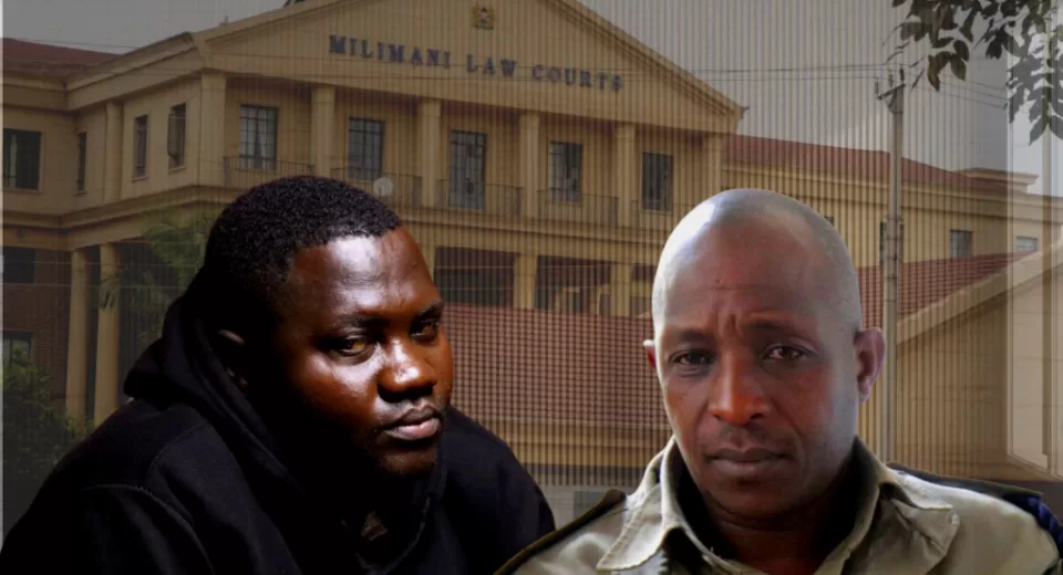 Central Police Station OCS Samson Talaam and PC James Mukhwana