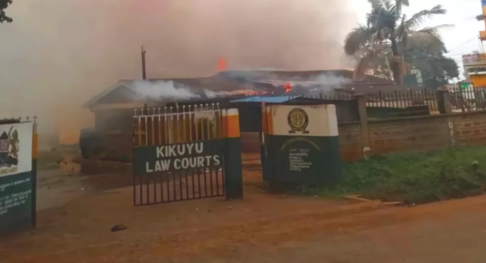 Kikuyu Law Courts on fire following Violent Protests