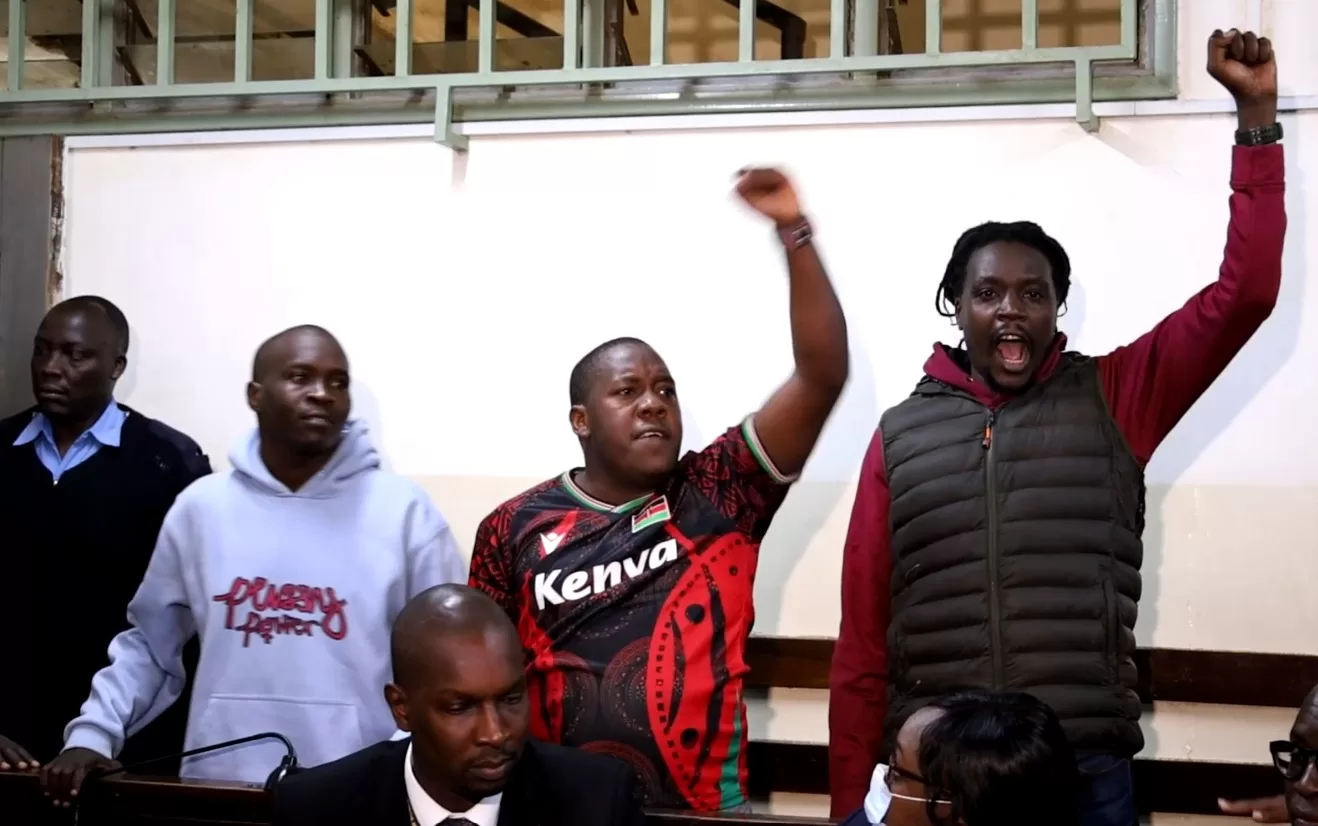 John Mulingwa Nzau, Mark Amiani (alias General), and Francis Mutunge Mwangi (alias Chebukati) appeared before Magistrate Irene Macia Kahuya.