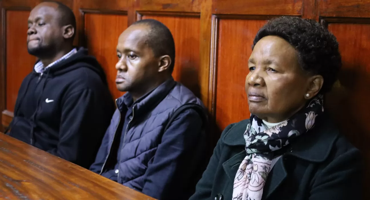 Photo of: Irene Wanjiru Ndiritu, Danson Ndiritu Gathirua, and Alex Karuki Gathirua in Court.