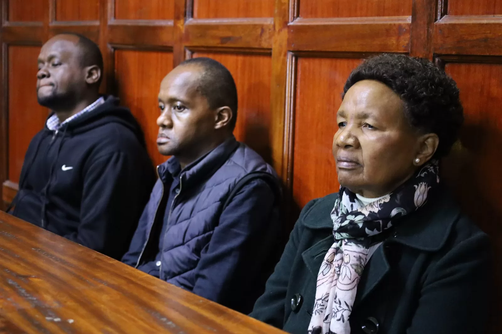Photo of: Irene Wanjiru Ndiritu, Danson Ndiritu Gathirua, and Alex Karuki Gathirua in Court.