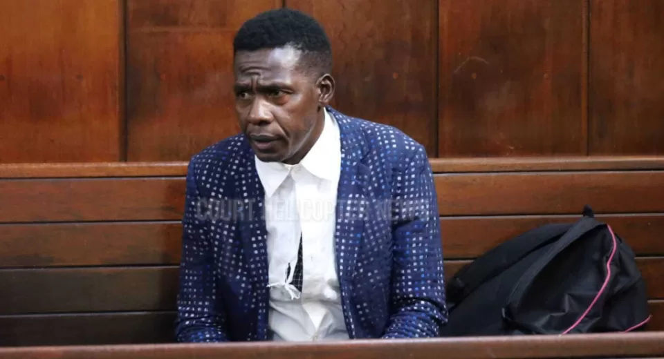 Photo of TikTok personality and street activist, Joseph Gitonga in Court