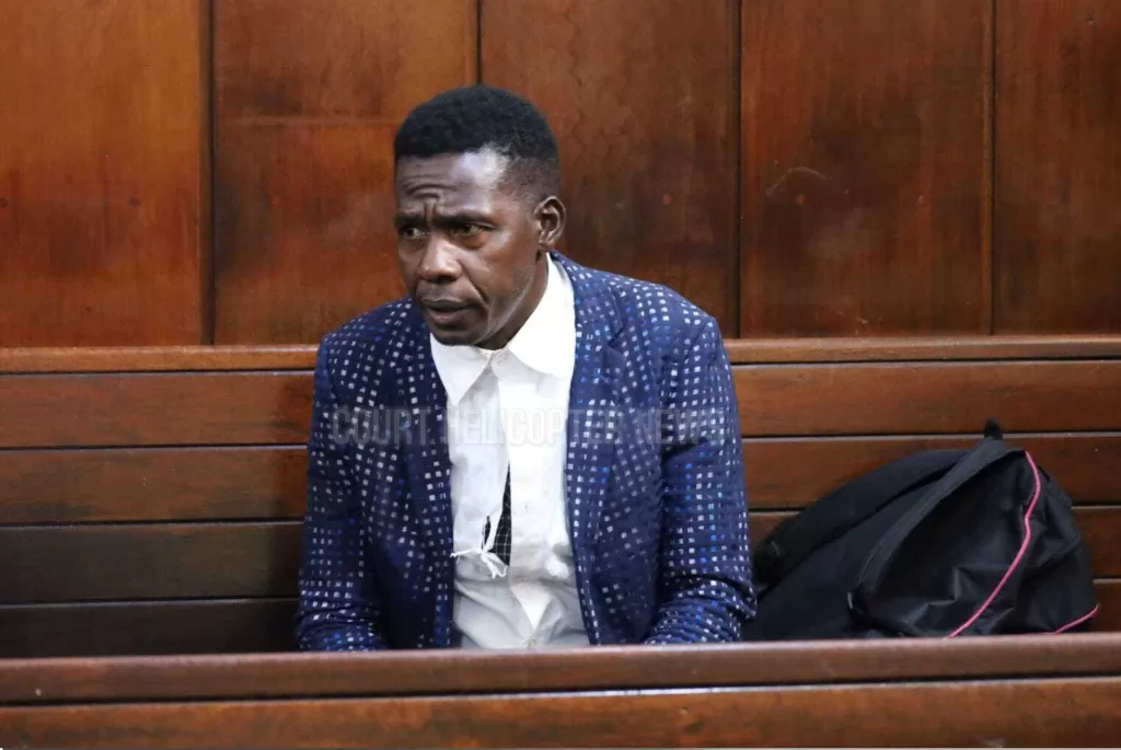 Photo of TikTok personality and street activist, Joseph Gitonga in Court