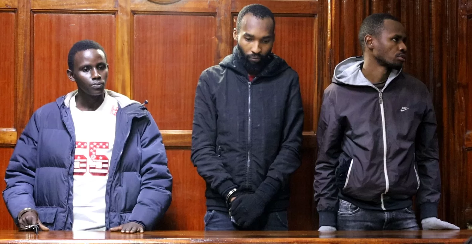 Photo of Jeremiah Njoroge, Marvine Wanguno, and Victor Kimani in Court
