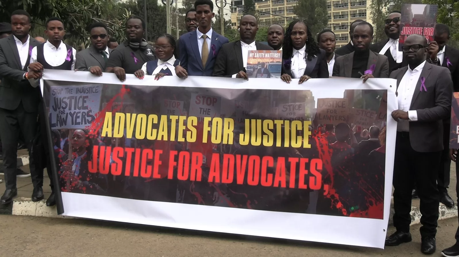 The Law Society of Kenya (LSK) on Friday staged a protest in Nairobi to demand justice following the brutal killing of lawyer Kyalo Mbobu, urging the government to guarantee the safety of legal practitioners.
