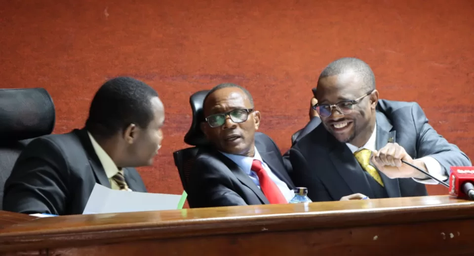 Photo of ;Justices Charles Kariuki, Lawrence Mugambi and Bahati Mwamuye