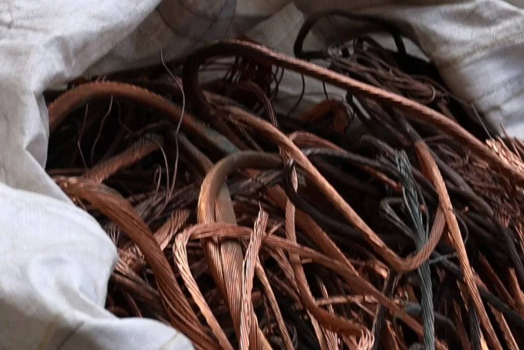 Photo of high-voltage earthing cables and copper components used by Safaricom, KETRACO, and American Telecommunications